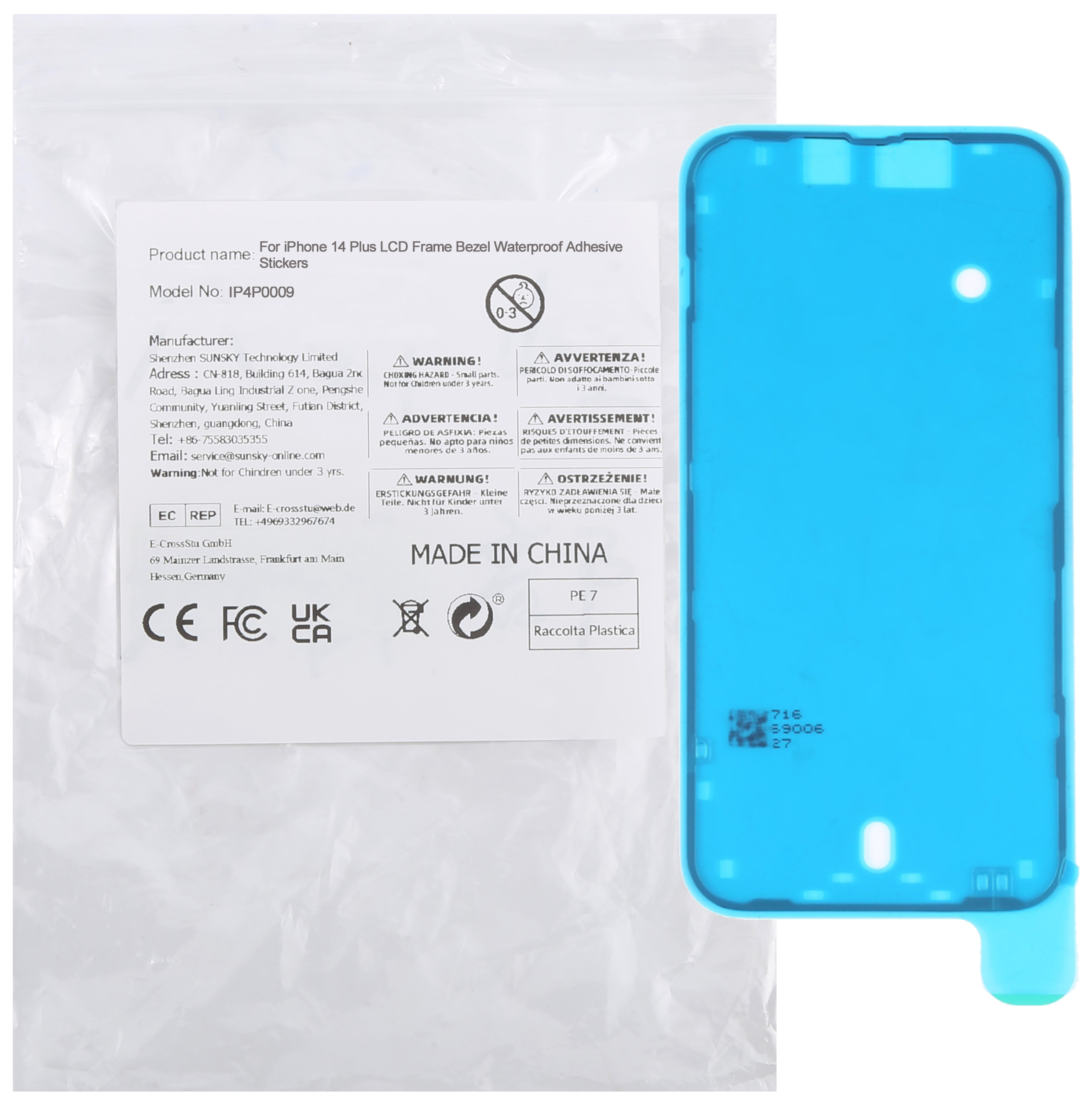 For iPhone 14 Plus LCD Frame Bezel Waterproof Adhesive Stickers